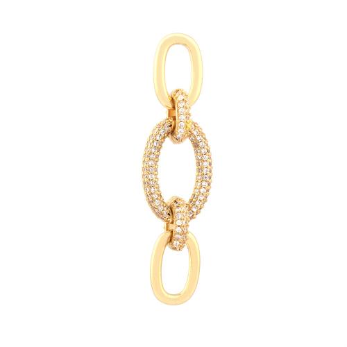 Cubic Zirconia Micro Pave Brass Connector plated DIY & micro pave cubic zirconia & 1/1 loop nickel lead & cadmium free Sold By PC