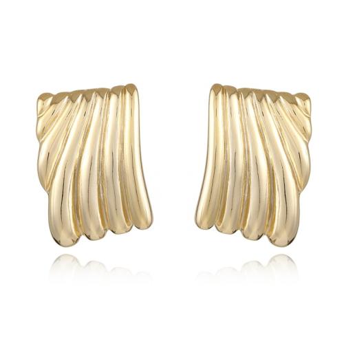 Brass Stud Earring, gold color plated, fashion jewelry, golden, nickel, lead & cadmium free, 22x33mm, Sold By Pair