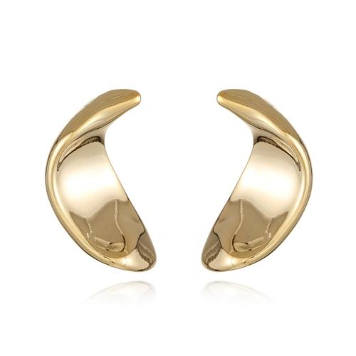 Brass Stud Earring, gold color plated, fashion jewelry, golden, nickel, lead & cadmium free, 16x32mm, Sold By Pair