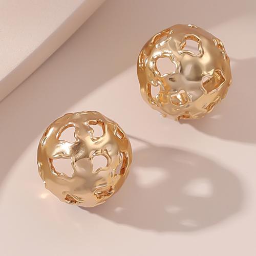 Zinc Alloy Stud Earring Round plated fashion jewelry nickel lead & cadmium free Sold By Pair
