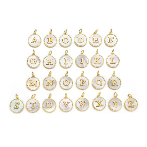 Colgantes de la joyería de cobre amarillo, metal, con Nácar, chapado, Bricolaje & diferentes estilos para la opción, dorado, 13x15mm, Vendido por UD
