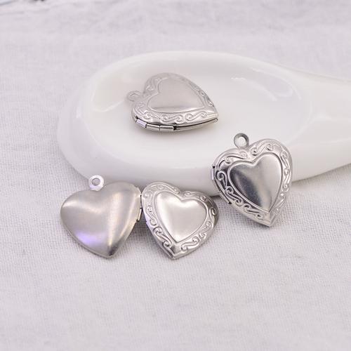 Fashion Locket Pendants, 304 Stainless Steel, Heart, DIY & different styles for choice, original color, Sold By PC