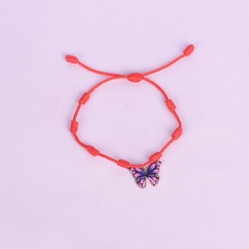 Mode créer Bracelets cordon de cire, alliage de zinc, avec corde de cire, unisexe, rouge, Longueur:16 cm, Vendu par PC