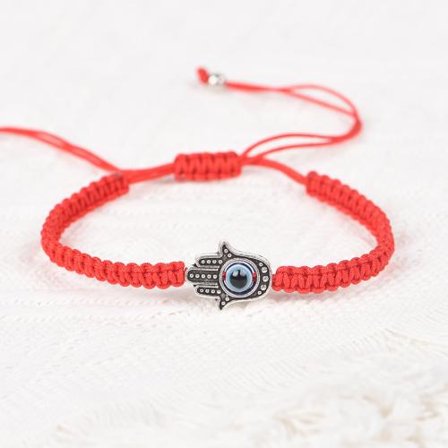 Casal pulseira e bracelete, liga de zinco, with Cordão de Nó, feito à mão, 2 peças & unissex, preto e vermelho, vendido por Defina