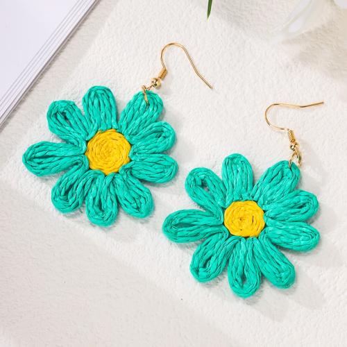 Earring Jewelry, Iron, with Rafidah Grass, for woman, more colors for choice, Sold By Pair