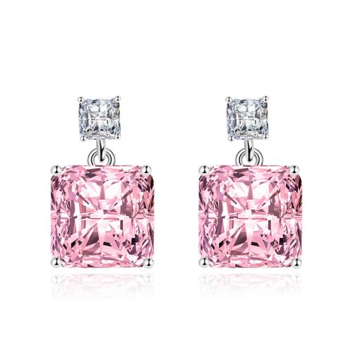 Cubic Zirconia Micro Pave Brass Earring Cupronickel plated micro pave cubic zirconia & for woman Sold By Pair