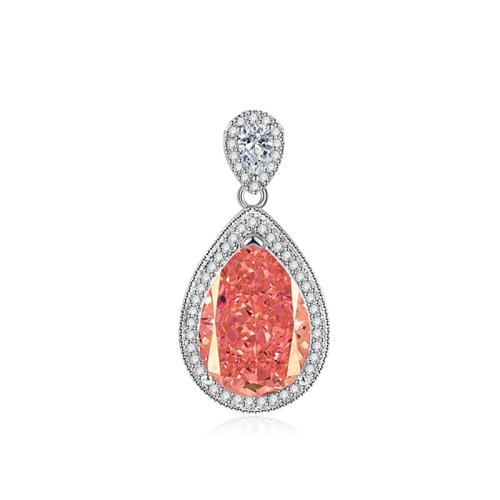 Cubic Zirconia Micro Pave Brass Pendant, plated, micro pave cubic zirconia & for woman, silver color, Sold By PC