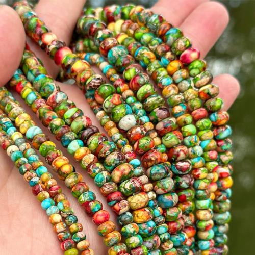 Gemstone Jewelry Beads, Impression Jasper, Abacus, DIY & different size for choice, multi-colored, Sold Per Approx 38 cm Strand