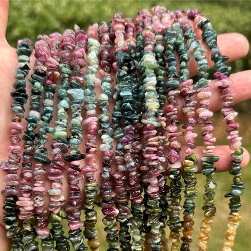 Koraliki z kameniem szlachetnym, Turmalin, Nieregularne, DIY, wielokolorowy, beads length 5-8mm, sprzedawane na około 37 cm Strand