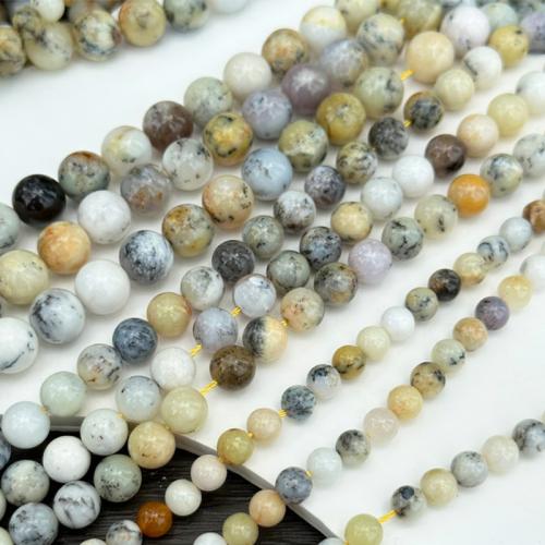 Dragi kamen perle Nakit, White Opal, Krug, možete DIY & različite veličine za izbor, Prodano Per Približno 38 cm Strand