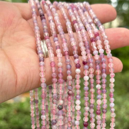 Gemstone Jewelry Beads, Plum Blossom Tourmaline, Round, DIY & different size for choice & faceted, Sold Per Approx 38 cm Strand