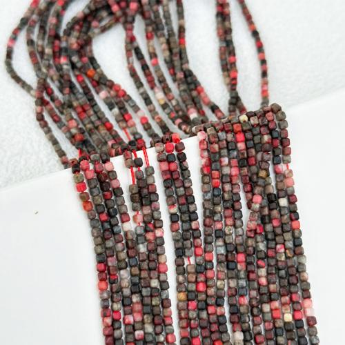 Abalorios de Cinabrio, Cuadrado, Bricolaje, beads length  2-2.5mm, Vendido para aproximado 38 cm Sarta