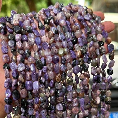 Natural Quartz Jewelry Beads, Charoite, Nuggets, DIY, beads length 6-9mm, Sold Per Approx 38 cm Strand