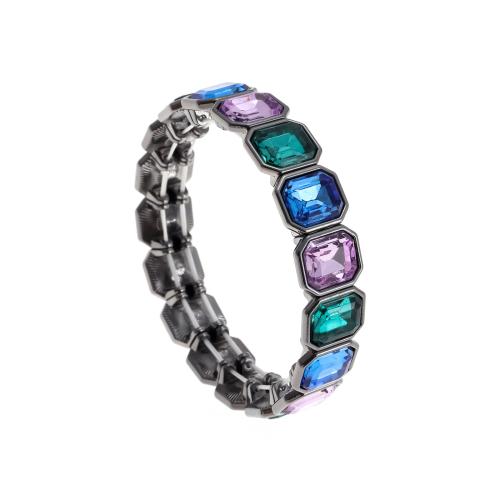 Tibetan Style Bracelet, fashion jewelry & for woman & with rhinestone, more colors for choice, Length:Approx 17 cm, Sold By PC