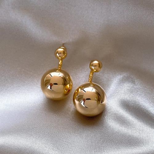 Zinc Alloy Stud Earring fashion jewelry & for woman golden 20mm Sold By Pair