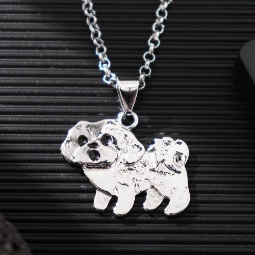 Tibetan Style Jewelry Necklace, Dog, fashion jewelry & Unisex, Length:Approx 60 cm, Sold By PC