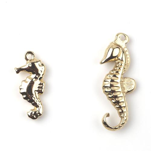 Stainless Steel Animal Pendants, 316 Stainless Steel, Seahorse, Vacuum Ion Plating, fashion jewelry & different styles for choice, golden, 10PCs/Bag, Sold By Bag