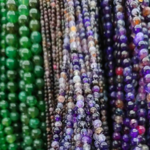 Natürliche Drachen Venen Achat Perlen, Drachenvenen Achat, rund, DIY & verschiedene Größen vorhanden, gemischte Farben, verkauft per ca. 38 cm Strang