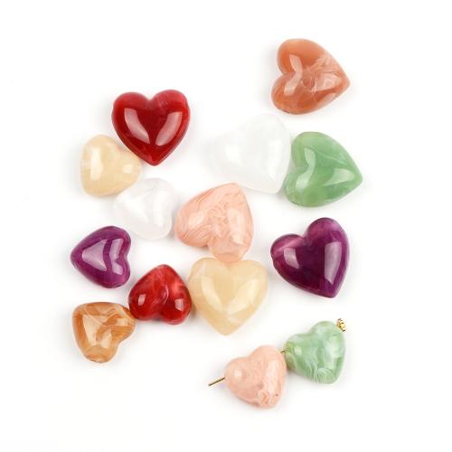 Acryl Schmuck Perlen, Herz, DIY & verschiedene Größen vorhanden, gemischte Farben, Bohrung:ca. 2mm, verkauft von Tasche