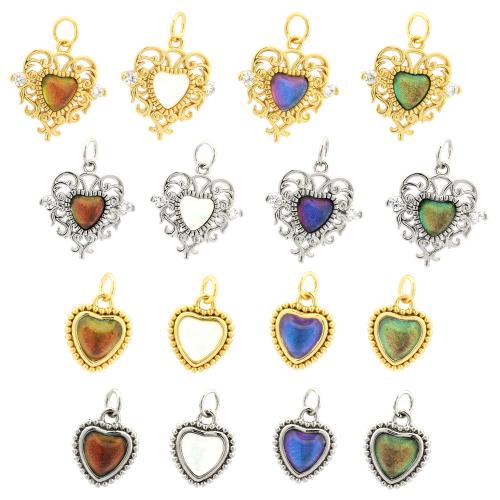 Cubic Zirconia Brass Pendants, with Cubic Zirconia & Crystal, Heart, plated, DIY & different size for choice, more colors for choice, nickel, lead & cadmium free, Sold By PC
