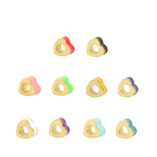 Brass Jewelry Beads gold color plated & DIY & enamel nickel lead & cadmium free Sold By PC
