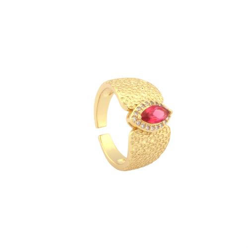 Kubieke Circonia Micro Pave Brass Ring, Messing, gold plated, mode sieraden & verschillende grootte voor keus & micro pave zirconia & voor vrouw, meer kleuren voor de keuze, nikkel, lood en cadmium vrij, Binnendiameter:Ca 17mm, Verkocht door PC