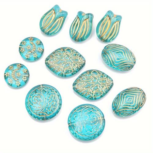 Acryl Schmuck Perlen, DIY & verschiedene Größen vorhanden, blau, ca. 50PCs/Tasche, verkauft von Tasche