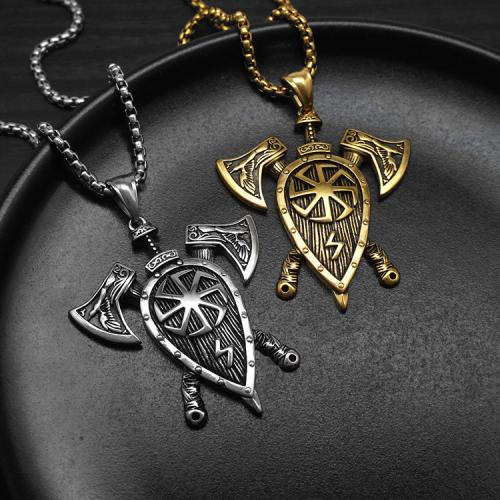 Titanium Steel Pendants, plated, different styles for choice & for man, more colors for choice, 59.24x43.54mm, Length:60 cm, Sold By PC
