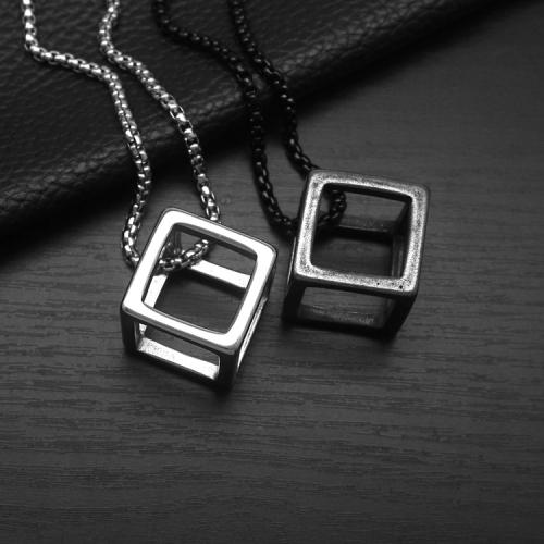 Titanium Steel Pendants Square plated & for man Length 60 cm Sold By PC