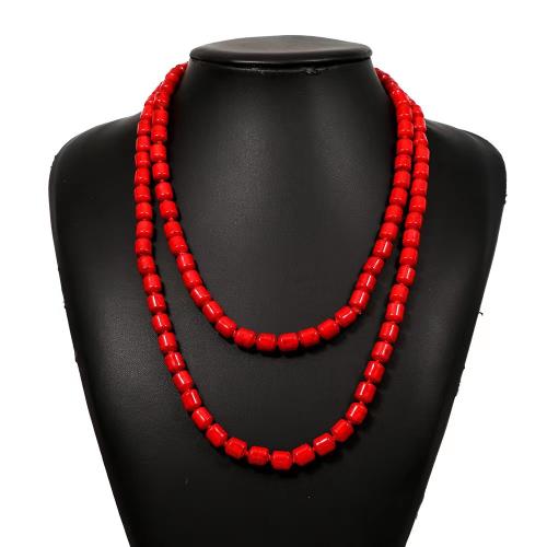 Fashion Turquoise Necklace, Red Turquoise, different styles for choice & for woman, more colors for choice, Length:1.2 m, Sold By PC