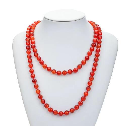 Agate Necklace, Red Agate, different size for choice & for woman, more colors for choice, Length:1.2 m, Sold By PC