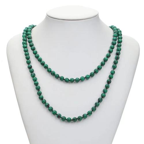 Natural Gemstone Necklace, Malachite, different size for choice & for woman, more colors for choice, Length:1.2 m, Sold By PC