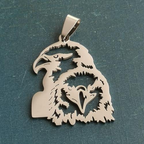 Titanium Steel Pendants, eagle, polished, DIY & hollow, 27x36mm, Sold By PC