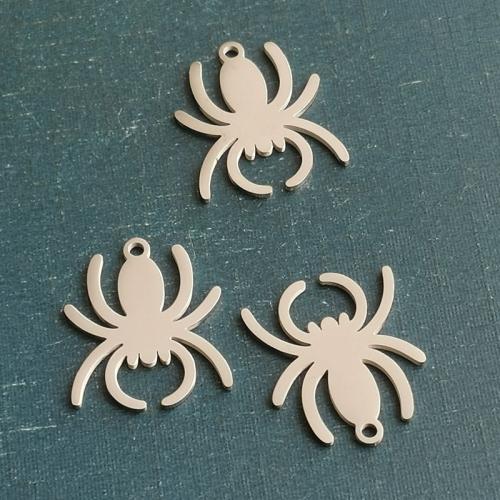 Titanium Steel Pendants, Spider, polished, DIY, more colors for choice, 15x19mm, Sold By PC