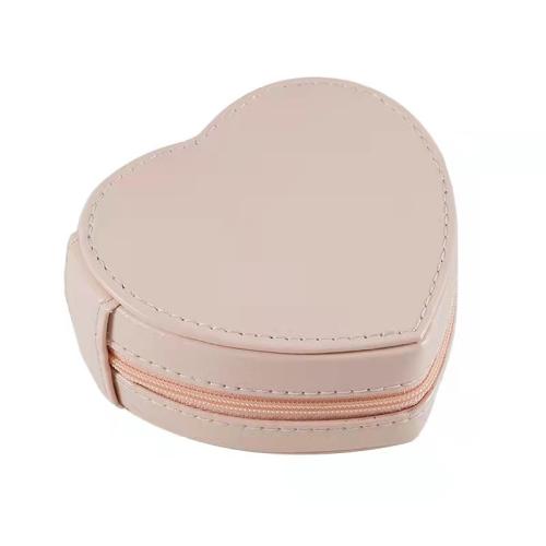 Multifunctional Jewelry Box, PU Leather, with Velveteen, Heart, dustproof, more colors for choice, 100x90x45mm, Sold By PC