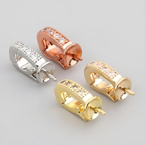 Brass Jewelry Bails plated DIY & micro pave cubic zirconia Sold By Lot