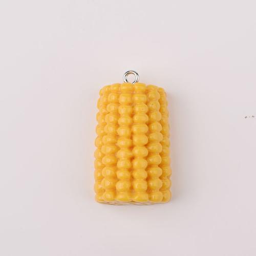 Resin Pendant, DIY & enamel, yellow, 32x20mm, Sold By PC