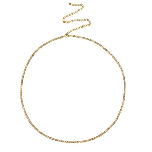 Lanac nakit, Cink Alloy, za žene & s Rhinestone, više boja za izbor, Dužina Približno 75 cm, Prodano By PC