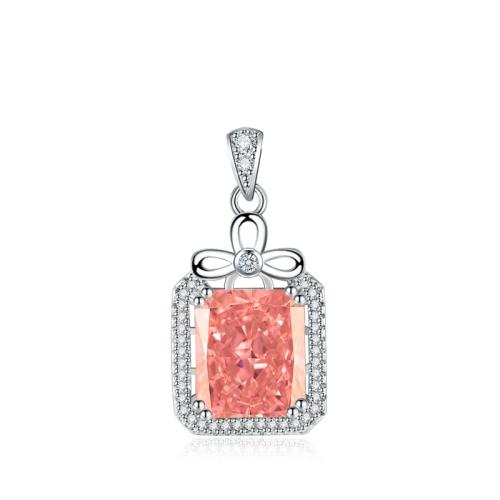 Cubic Zirconia Micro Pave Brass Pendant, plated, DIY & micro pave cubic zirconia, silver color, Sold By PC