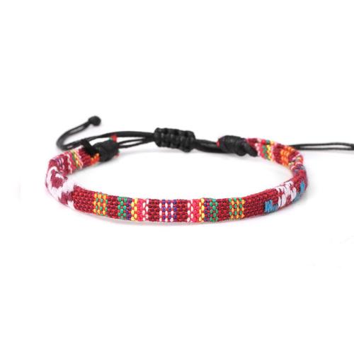 Bracelet de l'amitié, Tissu en coton, avec corde de cire, fait à la main, unisexe & styles différents pour le choix, plus de couleurs à choisir, Longueur:Environ 16 cm, Vendu par PC