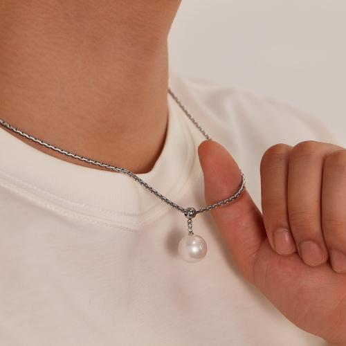 Edelstahl Schmuck Halskette, 304 Edelstahl, mit Glas, mit Verlängerungskettchen von 6cm, für Frau, 14x14mm, Länge:43 cm, verkauft von PC