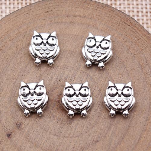 Tibetan Style Animal Beads, Owl, antique silver color plated, DIY, Sold By PC