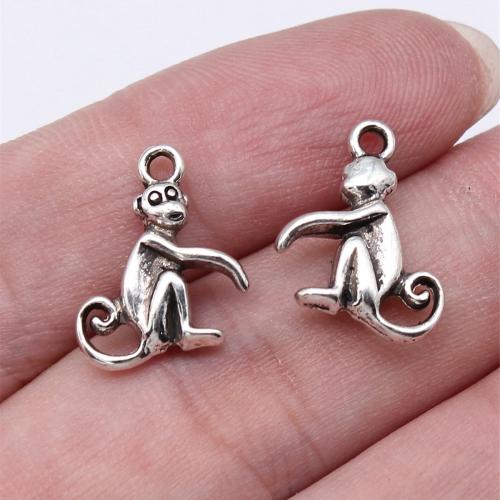 Tibetan Style Animal Pendants, Monkey, antique silver color plated, DIY, Sold By PC