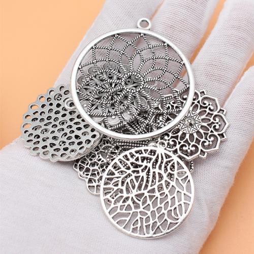 Tibetan Style Pendants, antique silver color plated, DIY & 1/1 loop, 11PC/Bag, Sold By Bag