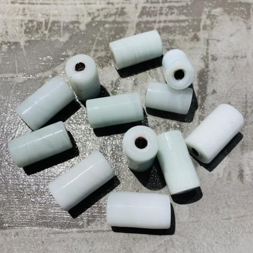 Lampwork Large Hole Bead Column DIY light green Sold By PC