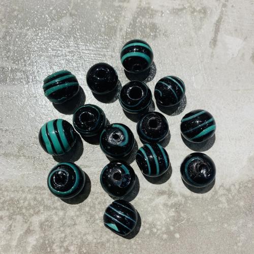 Lampwork Large Hole Bead, stoving varnish, DIY, deep green, 17x17mm, Sold By PC