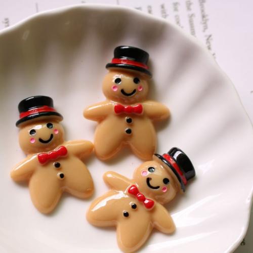 Mobile Phone DIY Decoration Resin Gingerbread Man Christmas Design Sold By PC