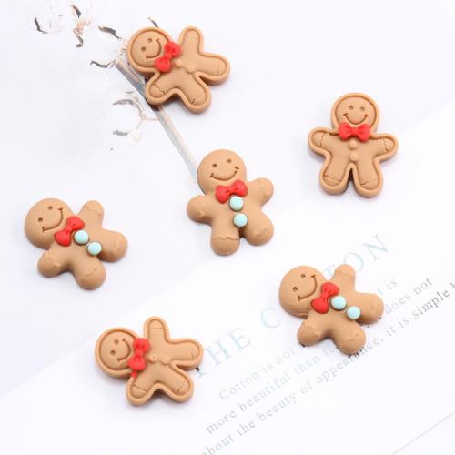 Mobile Phone DIY Decoration Resin Gingerbread Man epoxy gel Christmas Design Sold By PC