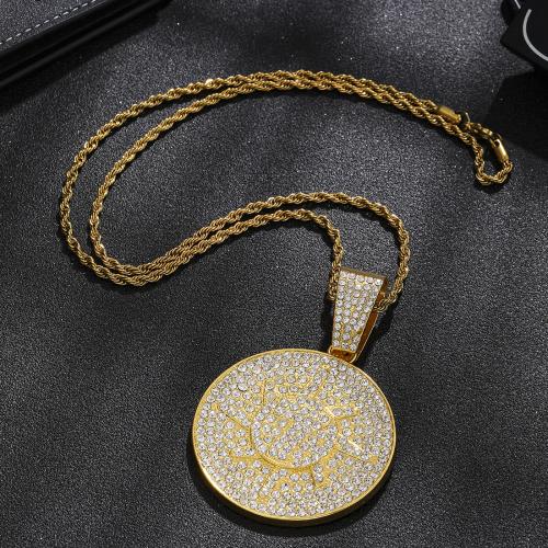 Tibetan Style Jewelry Necklace, fashion jewelry & different styles for choice & for man & with rhinestone, Sold By PC