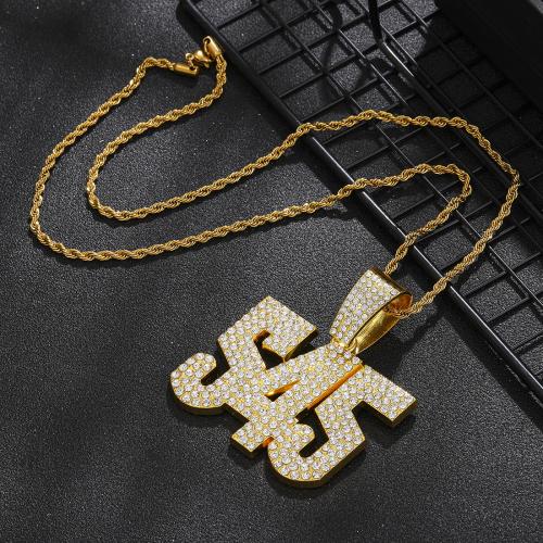 Brass Necklace, fashion jewelry & different styles for choice & for man & with rhinestone, Sold By PC
